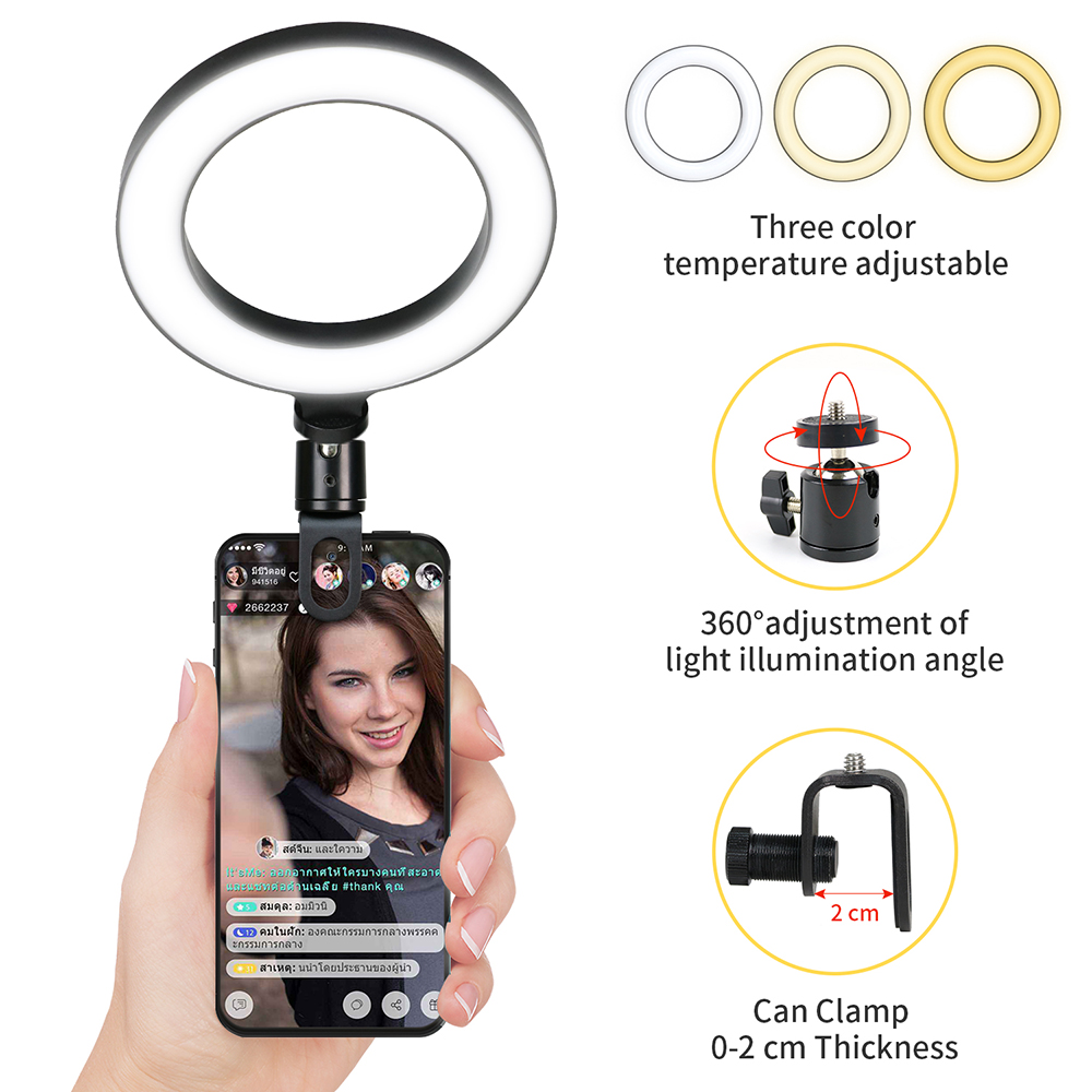 Webcam Ring Light - 16cm LED Video Işığı, Standlı Selfie