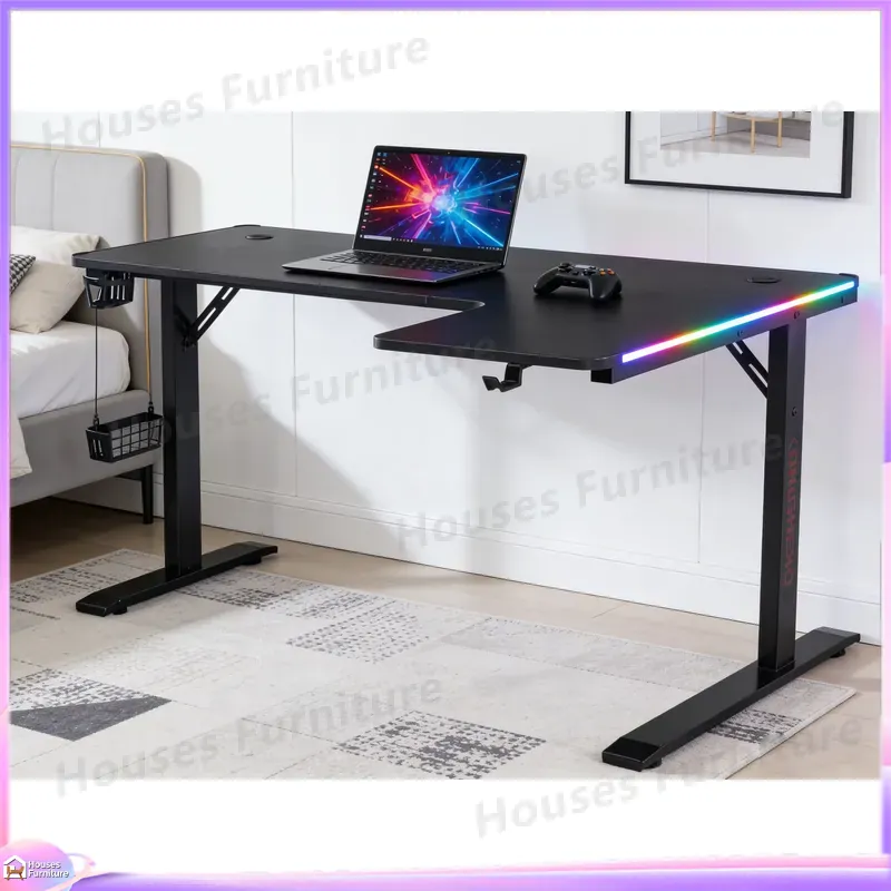 Esports Gaming Setup - Büyük 160cm LED Işıklı Oyuncu Masası,
