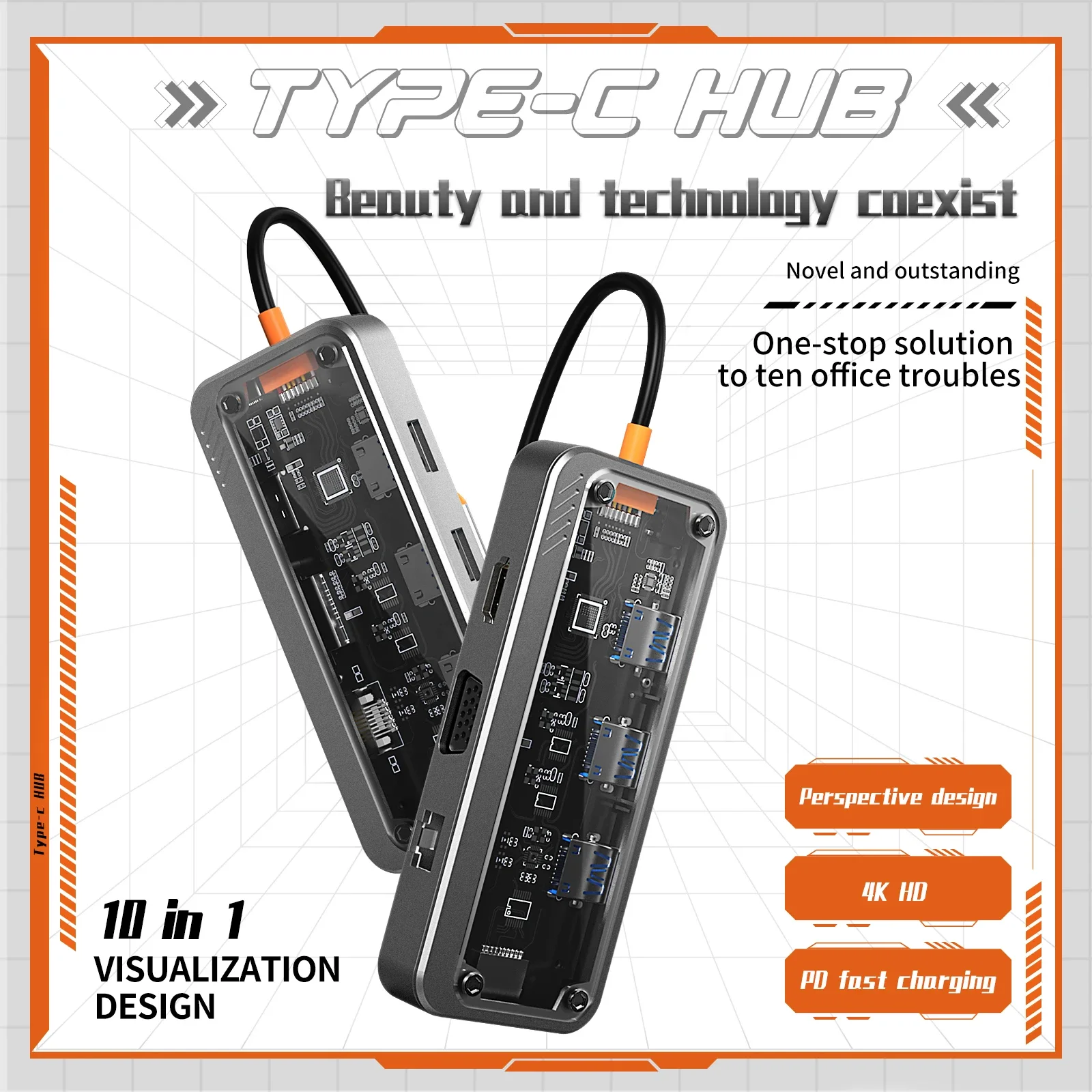 USB C Hub 10in1 Hub 4K30Hz Doc - Esports Gaming Splitter incelemesi ve fiyatı
