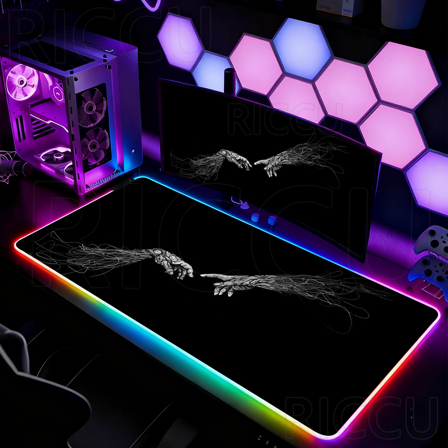 RGB XXL HD Büyük Siyah Beyaz G - Esports Gaming Setup incelemesi ve fiyatı